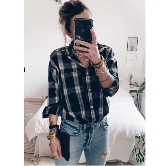 Plaid Oversized Button Down Cotton Shirt - Picture 8 of 13